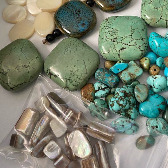 Assorted Natural Stone, Glass & Mother of Pearl Beads - Picture 5 of 14